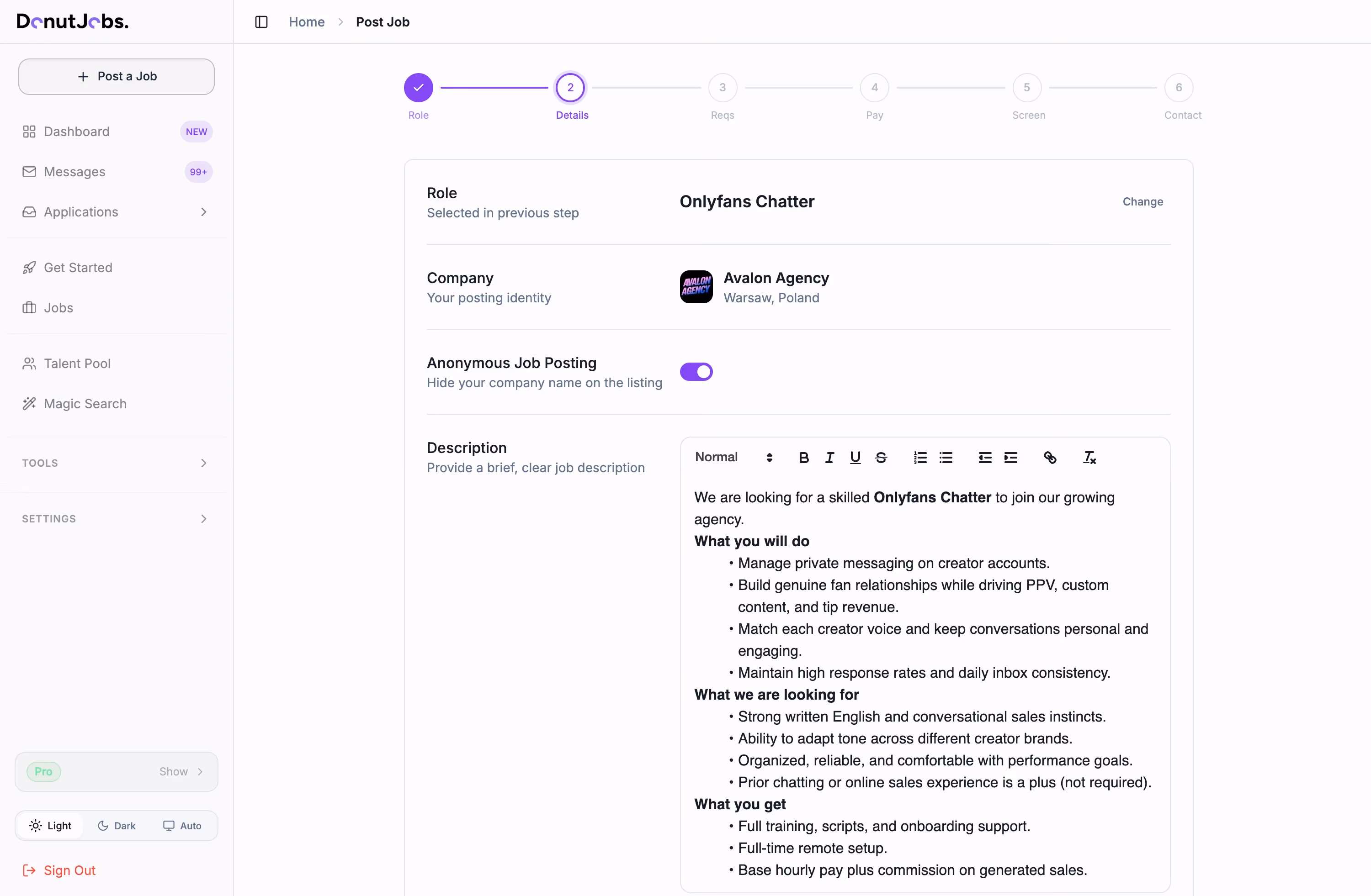 DonutJobs Post a Job